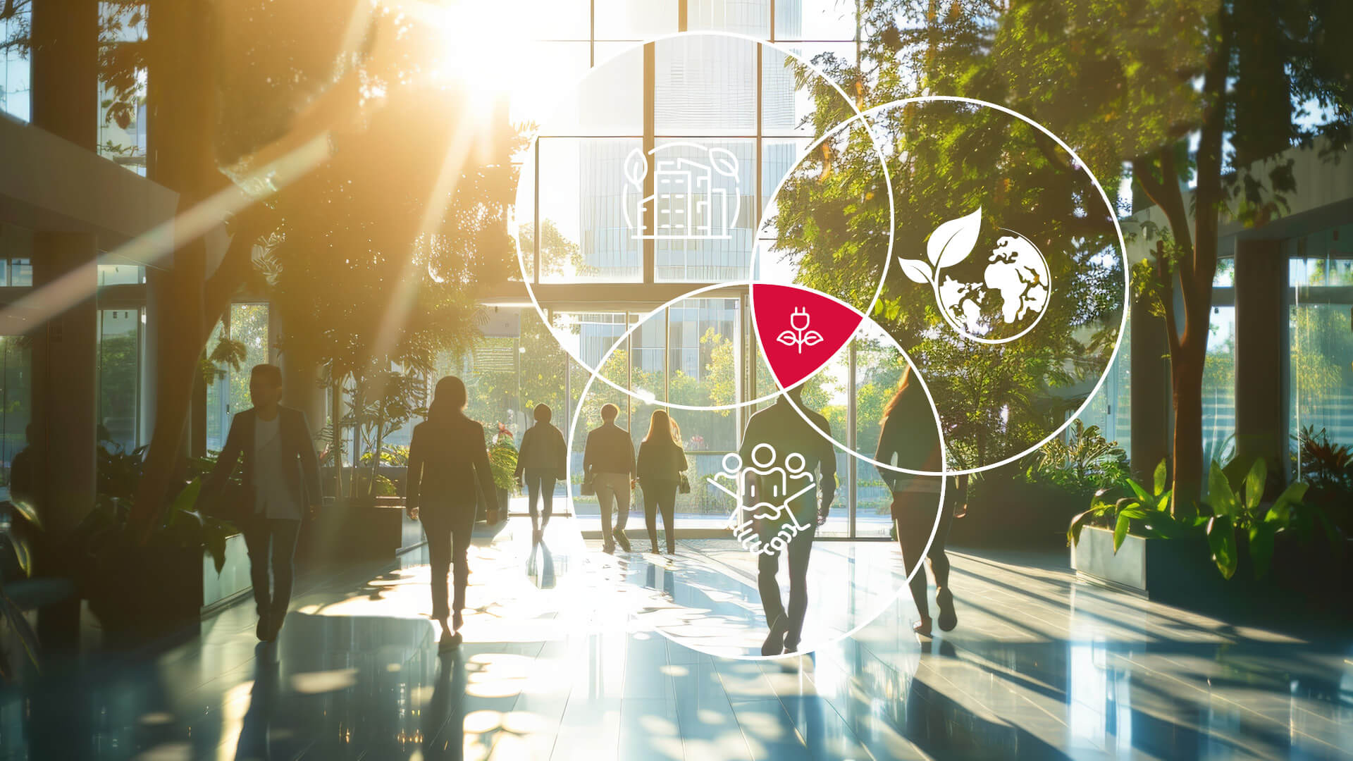 Beweggründe Autobahn zur Skyline mit leuchtenden Smart-City-Netzwerk-Overlays.