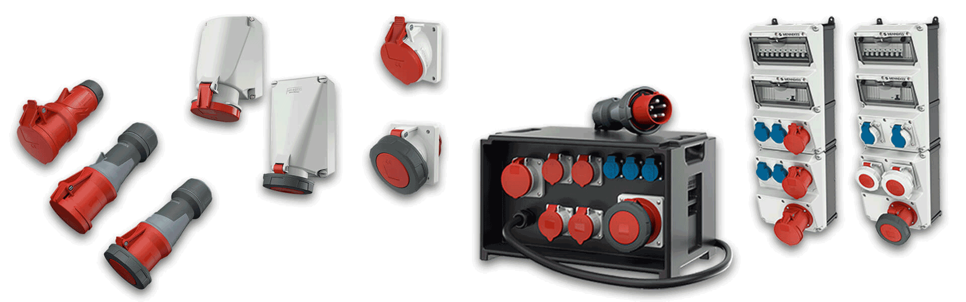 Bildcollage mit X-CONTACT®-Produkten von MENNEKES