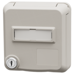 MENNEKES Cepex-Daten-Anbausteckdose mit Schloss und Beschriftungsfeld, reinweiß 4624