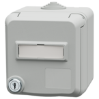 MENNEKES Cepex-Wandsteckdose SCHUKO® mit Schloss und Beschriftungsfeld, lichtgrau 4576