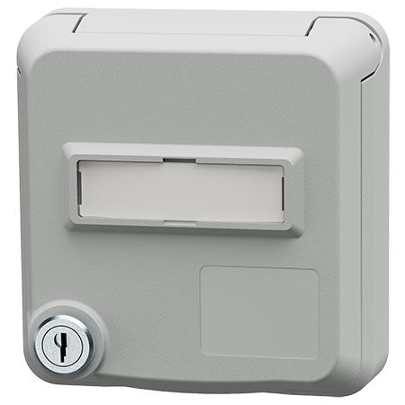 MENNEKES Cepex-Daten-Anbausteckdose mit Schloss und Beschriftungsfeld, lichtgrau 4677